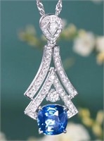 2.3ct Cornflower Blue Sapphire 18Kt Gold Pendant