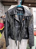 Leather Fringe jacket  size medium