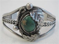 Navajo SS Turquoise Bracelet - Tested