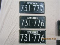 Massachusetts license plate lot