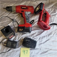 cordless drill and charger flashlight