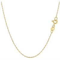 10k Yellow Gold Rope Chain Necklace, 0.5mm, 18"