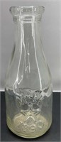 18" glass cork top milk jug stamped 1890
