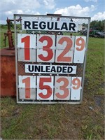 REGULAR UNLEADED GAS PRICE SIGN