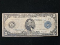 1914 $5 Federal Reserve FR-855