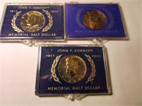 3 Unc 1963 Kennedy Halve Dollars