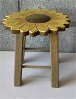 Sun Flower Wooden Stool.