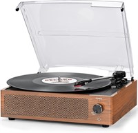 READ! Vinyl Record Player with Speakers  Vintage