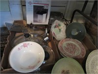 old bowls and dishes,  Glass pot lids