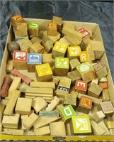 Box of very early children's blocks