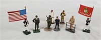 8 U S Military Metal Figures, Britains Etc.