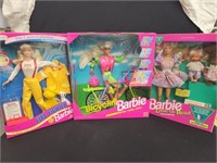 3 Barbie dolls: Bicyclin' Barbie, Fire Fighter