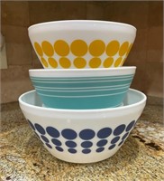 3pc Vintage Charm Inspired by Pyrex Mixing Bowls