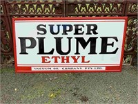 NEW SUPER PLUME  ETHYL BAKED ENAMEL SIGN