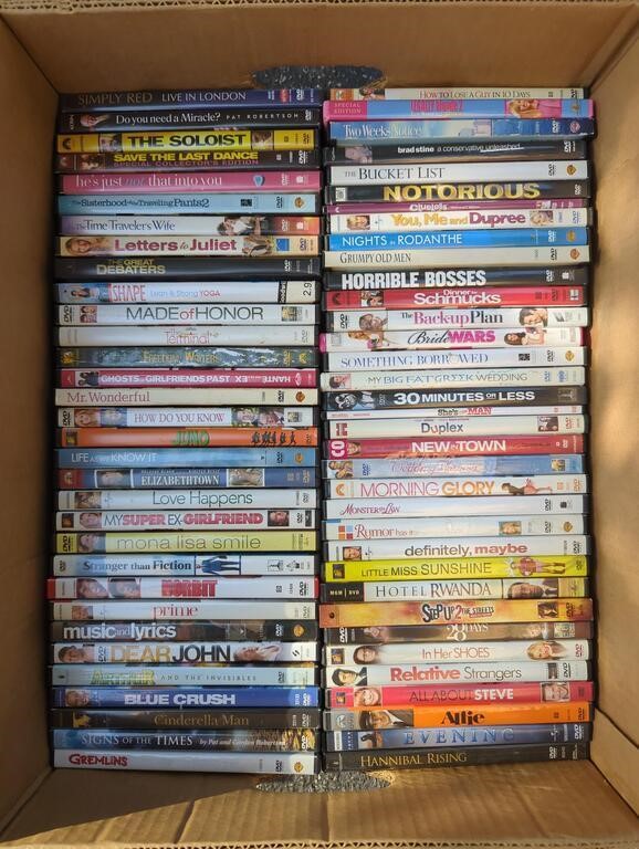 Banana box of DVDs