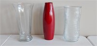 Beautiful crystal trumpet vase, 10.5", red Pier 1