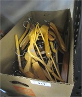 Large Box of Wooden Hangers