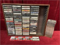 79 Cassette Tapes w/ Rack - Note
