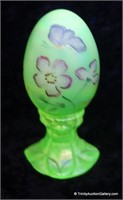 Fenton Glass Yellow Handpainted Artist S/N Egg