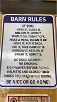 Purple Barn rules metal sign 18 x 24 inches