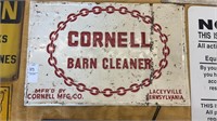 Vintage Cornell Barn cleaner metal sign  18 x 12