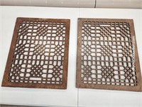 Two Cast Iron Floor Grates
