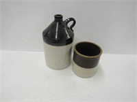 Brown and White Jug and Crock