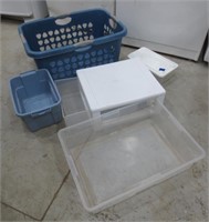 Clothes basket, storage containers