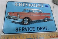 Metal Chevrolet Service Dept. sign