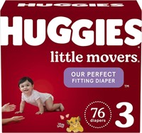 76 Ct.-Baby Diapers Size 3  Huggies Little Movers