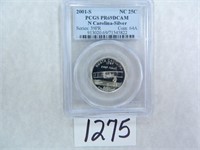 2001-S SILVER North Carolina Quarter PCGS Graded P