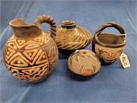 (4) Clay Pottery Pieces