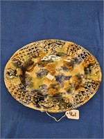 Majolica Style Platter w/ Oriental Markings