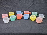 12 Colorful Glassbake Coffee Mugs / Tea Cups