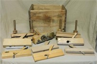 Large Canada Dry Wooden Crate of Primitive Tools.