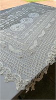 Antique crocheted tablecloth- 48"x69"