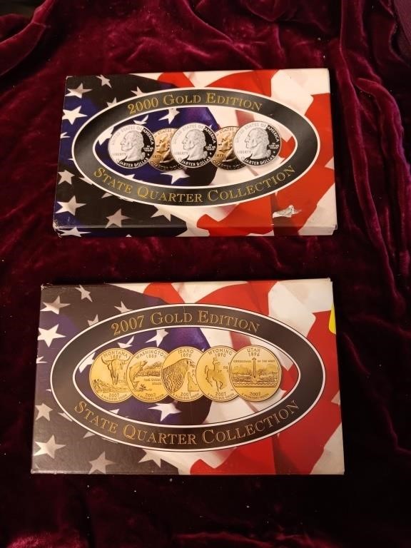 2 boxed state quarters sets 2000 and 2007 gold