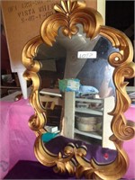 Mirror with gold frame