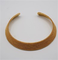 Beaded Choker Gold Tone Collar Necklace