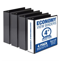 Samsill Economy 4 Inch 3 Ring Binder, Made in The