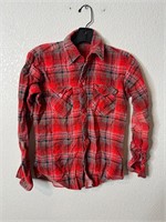 Vintage 70s Youth Button Up Flannel Shirt