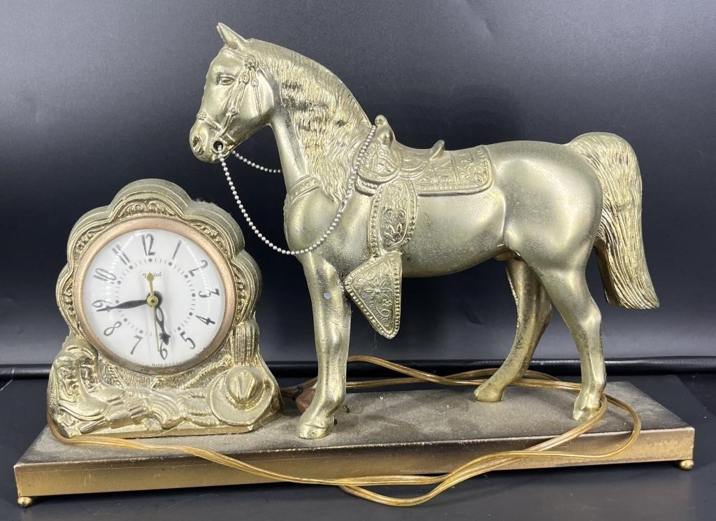 Vintage Western Horse Clock