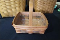 Longaberger handled basket with protector 1990