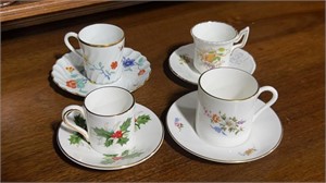 Four Danbury Mint Cup and Saucer Sets
