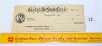 Vintage Unused Check from the Gradyville State