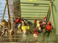 Bud figurines on top shelf