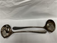 Two silver plated serving spoons