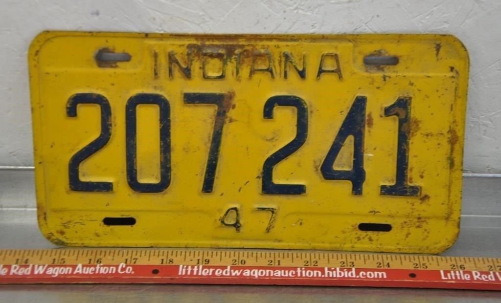 1947 Indiana license plate