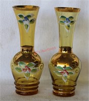 Original Arnart Creation Yellow Glass Bud Vases