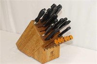 Knife Block and Assorted Knives